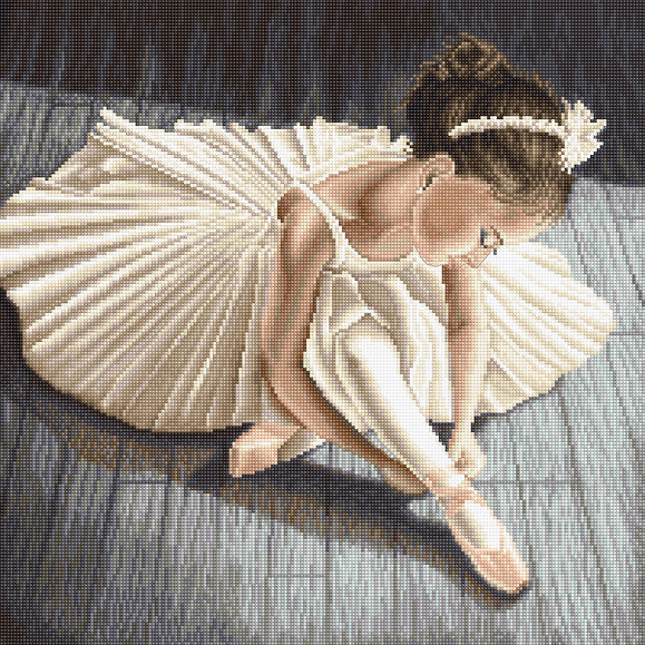 Counted cross stitch kit - Little Ballerina Girl / Fine Collection