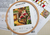 Counted cross stitch kit - Santa's rest by the chimney