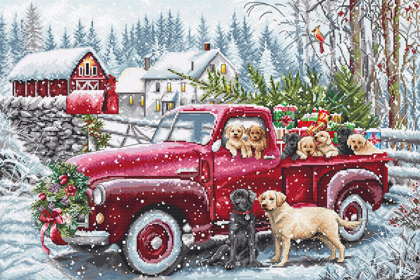 Counted cross stitch kit - Christmas Delivery