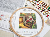 Counted cross stitch kit - Santa's rest by the chimney