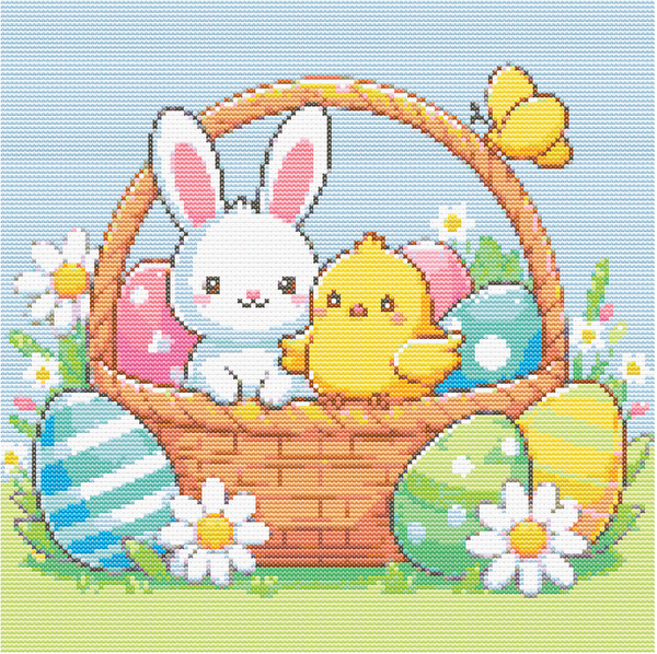 Easter Basket cross stitch pattern (PDF)