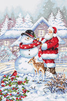 Counted cross stitch kit- Snowman and Santa