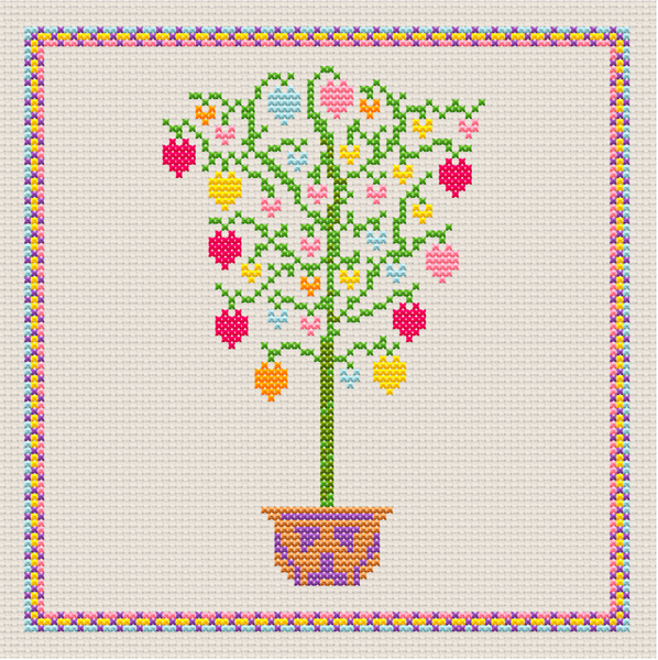 Love Tree cross stitch pattern (PDF)