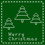 Merry Christmas. White Ornament on Green canvas cross stitch pattern (PDF)