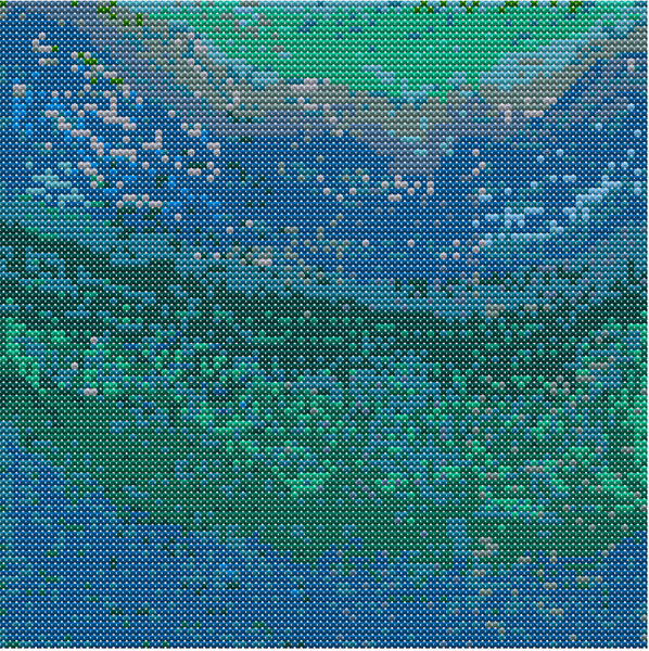 Ocean cross stitch pattern (PDF)