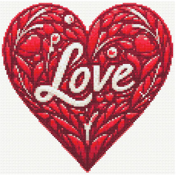 Red Heart cross stitch pattern (PDF)