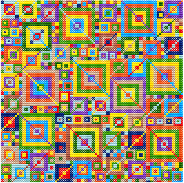Square Series "Patchwork" cross stitch pattern (PDF)
