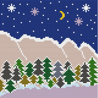 Winter Landscape cross stitch pattern (PDF)