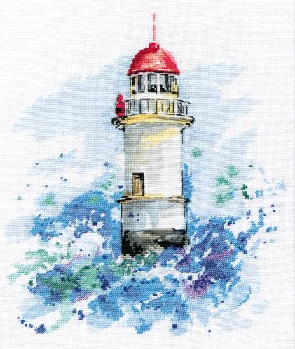 Lighthouse Watercolor Style - Cross Stitch Kit