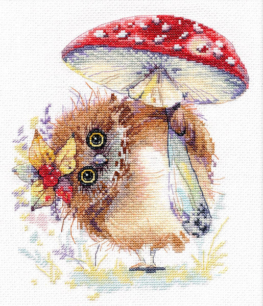 Owl with Umbrella - Cross Stitch Kit