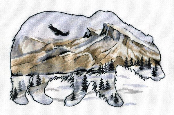 The world of animals. The Bear - Cross Stitch Kit, Mother’s Day Sale, 40% off