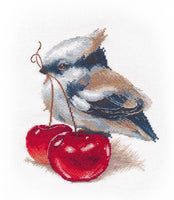 Bird with Cherries - Cross Stitch Kit