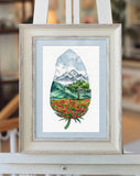 Mountain Landscape Poppy Field - Cross Stitch Kit