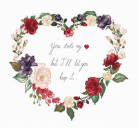 Cross Stitch Kit Love Quote Heart