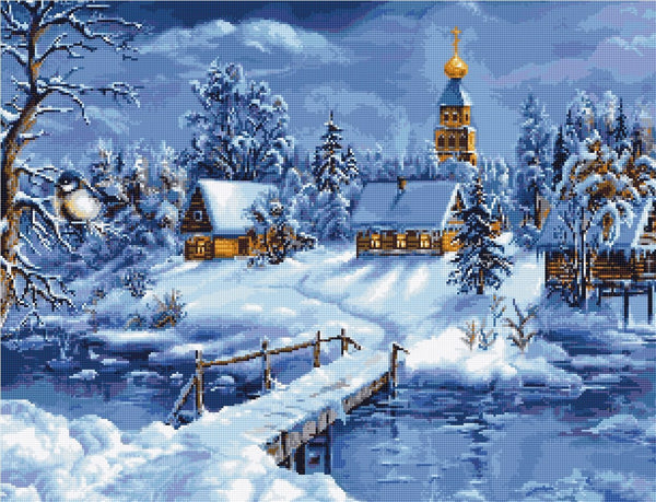 Cross Stitch Kit Magic Winter Landscape