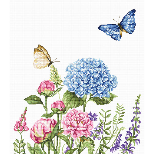 Cross Stitch Kit Summer Flowers and Butterflies