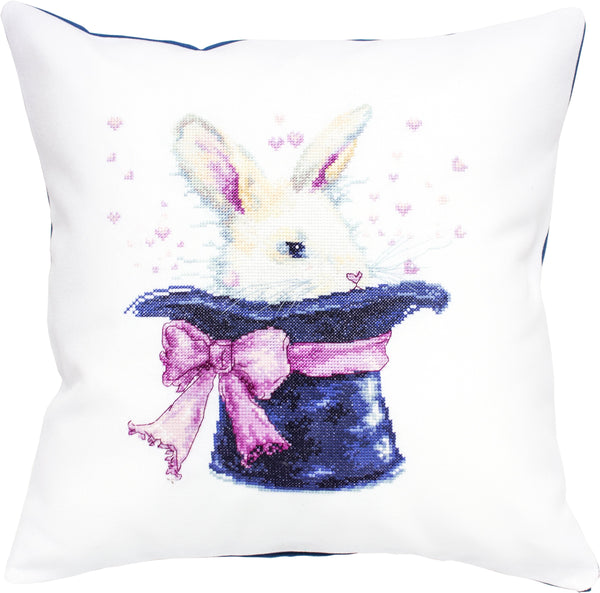 Cross Stitch kit Pillowcase Rabbit in a hat
