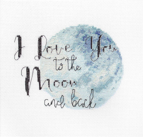 Love You to the Moon and Back Cross Stitch Kit - Stitch4Art