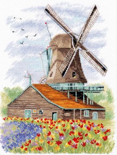 Windmill Holland - Cross Stitch Kit, Mother’s Day Sale, 40% off
