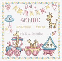 Baby Girl Record Cross Stitch Kit - Stitch4Art